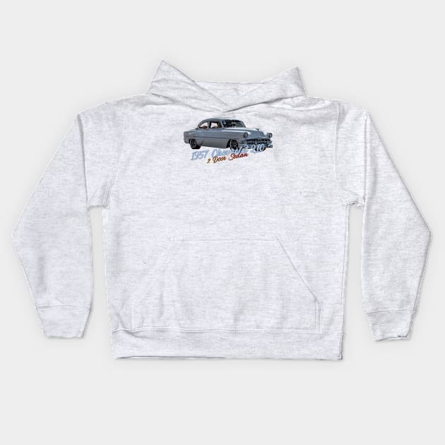 Customized 1957 Chevrolet 210 2 Door Sedan Kids Hoodie by Gestalt Imagery